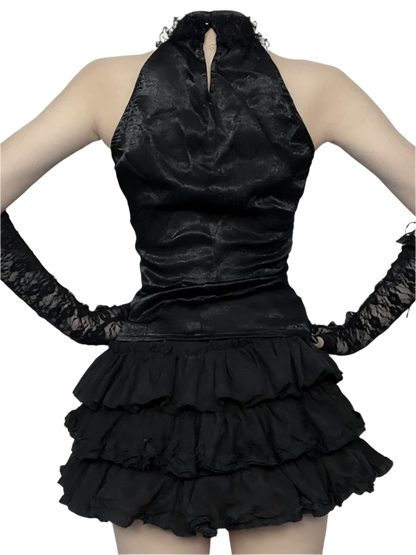 Lace Halter Neck Tank Top