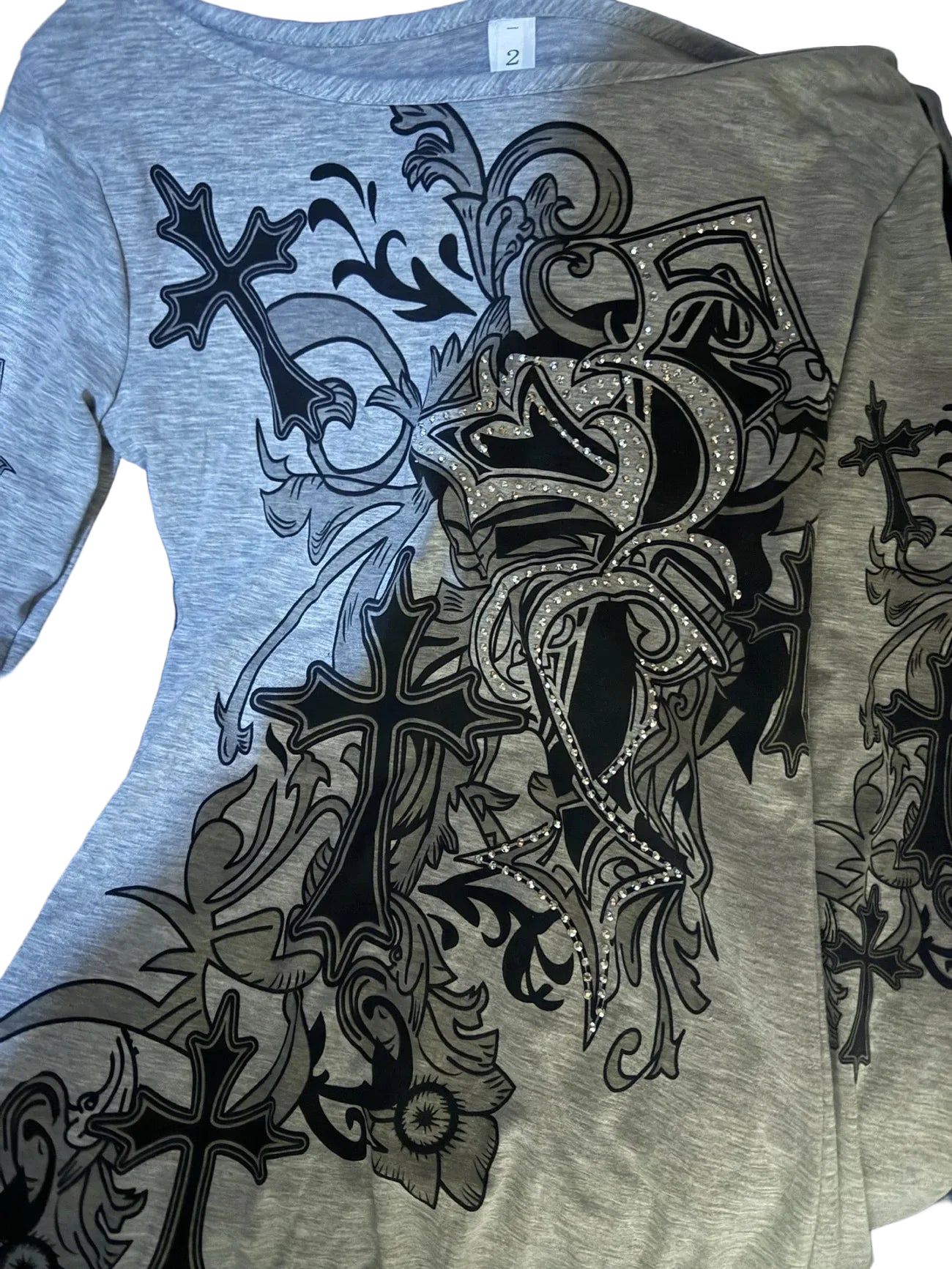 Grey Off shoulder Y2K Top