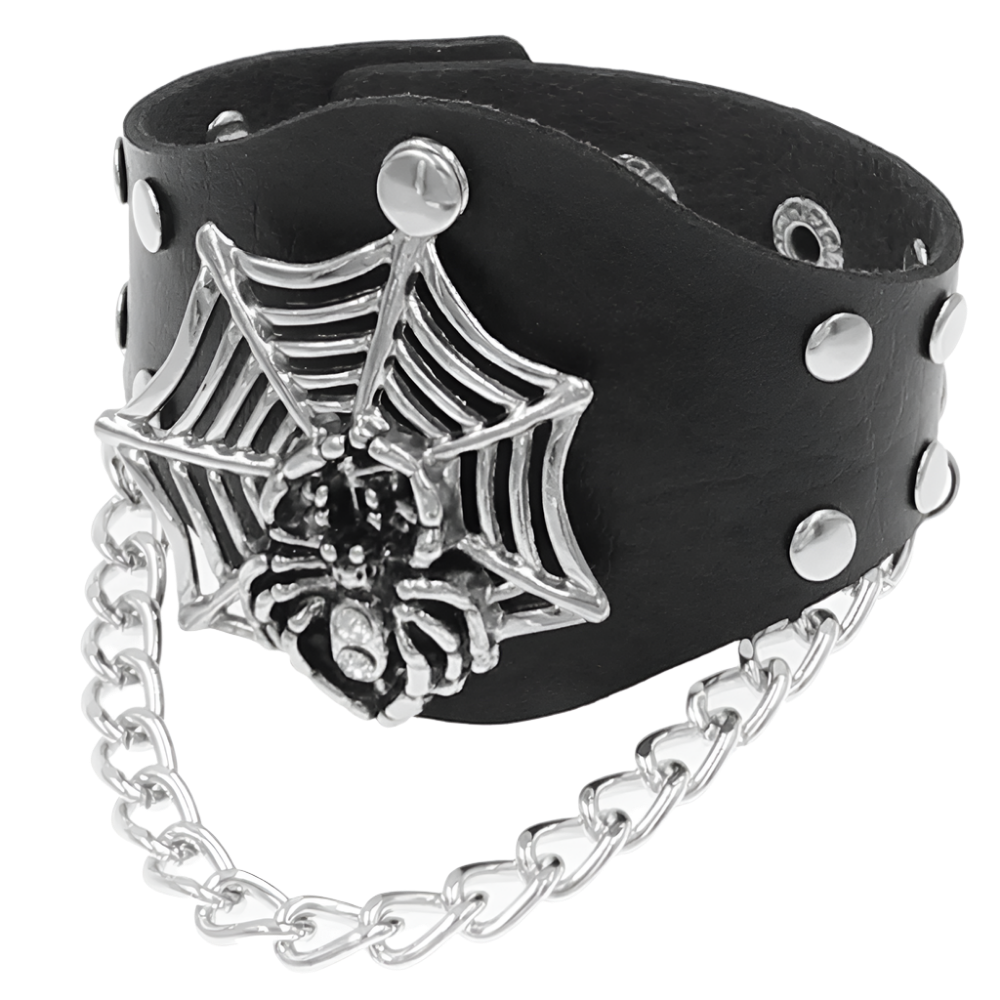 Leather Braceletz with Pendant + Chain Accessories