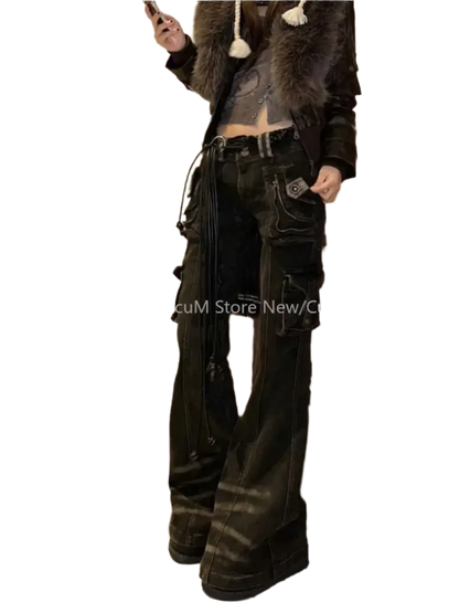 Low-waisted Denim Jeanz with Pocketz