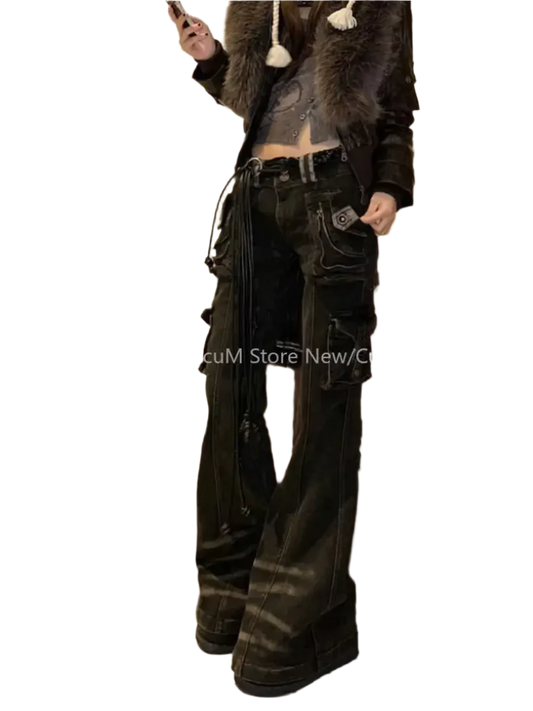 Low-waisted Denim Jeanz with Pocketz