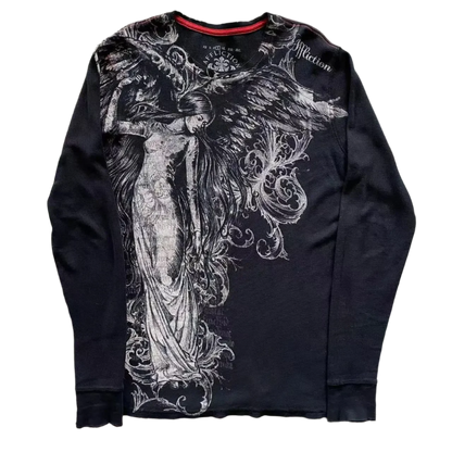 Affliction Style Long Sleeve with Y2k Design