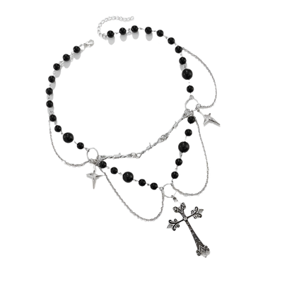 Pearl Choker with Bowz and Cross