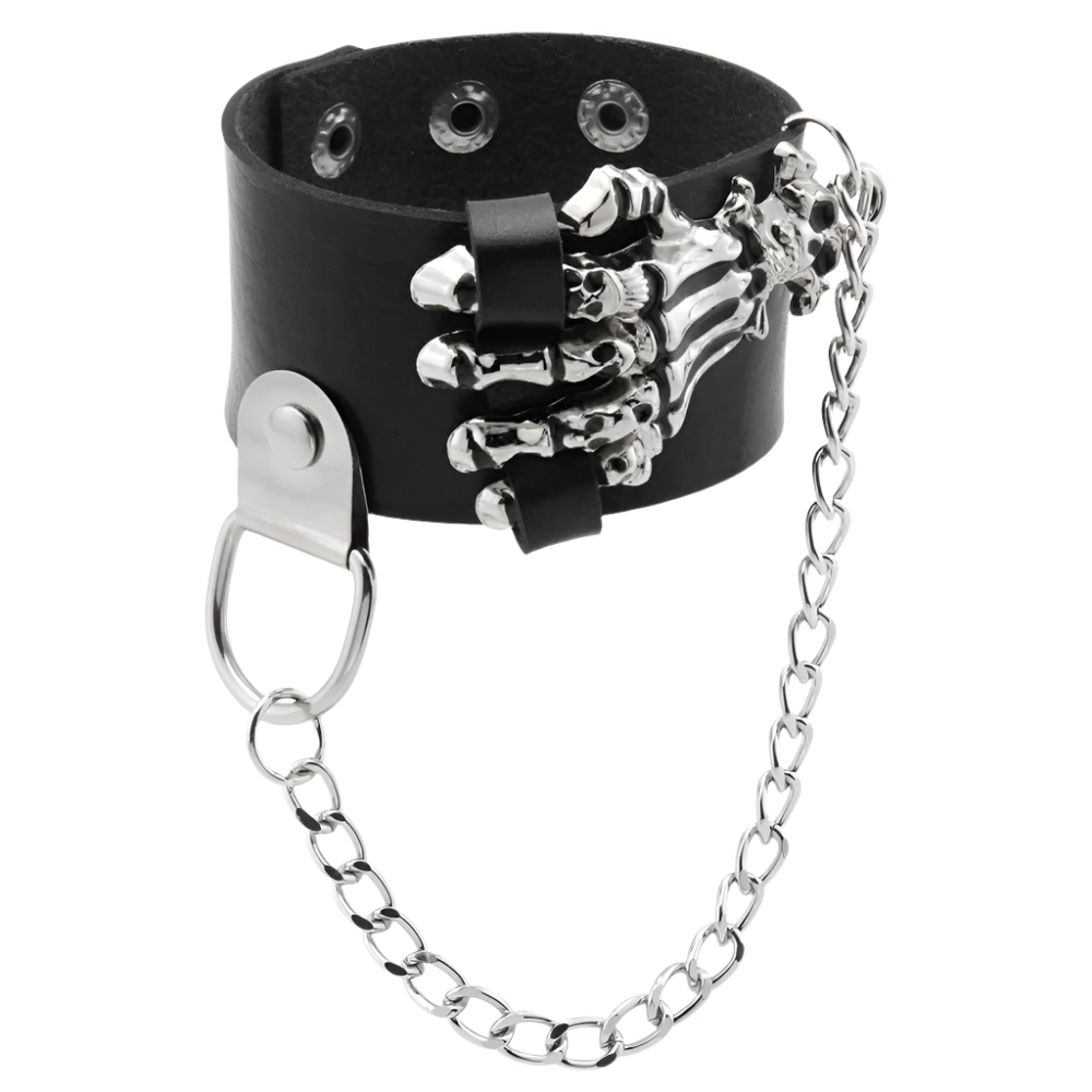 Leather Braceletz with Pendant + Chain Accessories