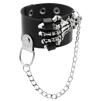 Leather Braceletz with Pendant + Chain Accessories