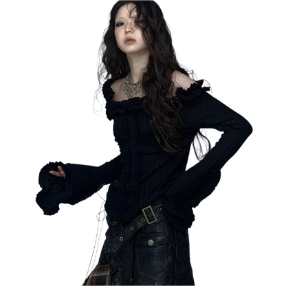 Off Shoulder Knitted Top