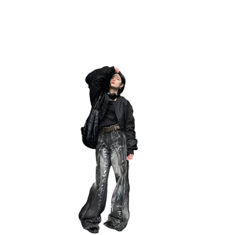 Washed Black Denim Jeanz