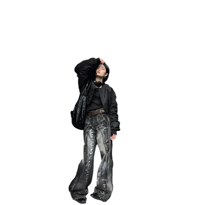 Washed Black Denim Jeanz