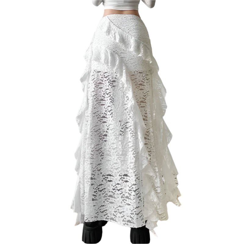 Maxi Irregular Skirt with Rufflez