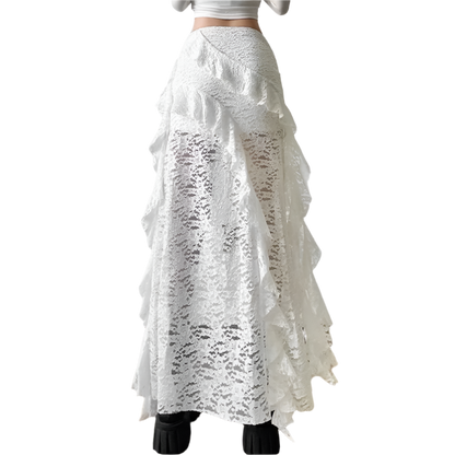 Maxi Irregular Skirt with Rufflez