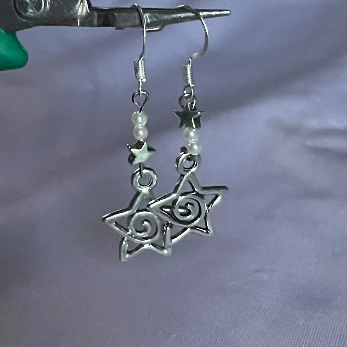 Drop Earringz with Bow Pendant and Heart
