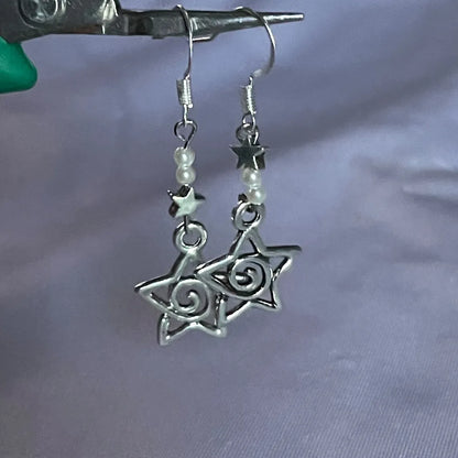 Drop Earringz with Bow Pendant and Heart