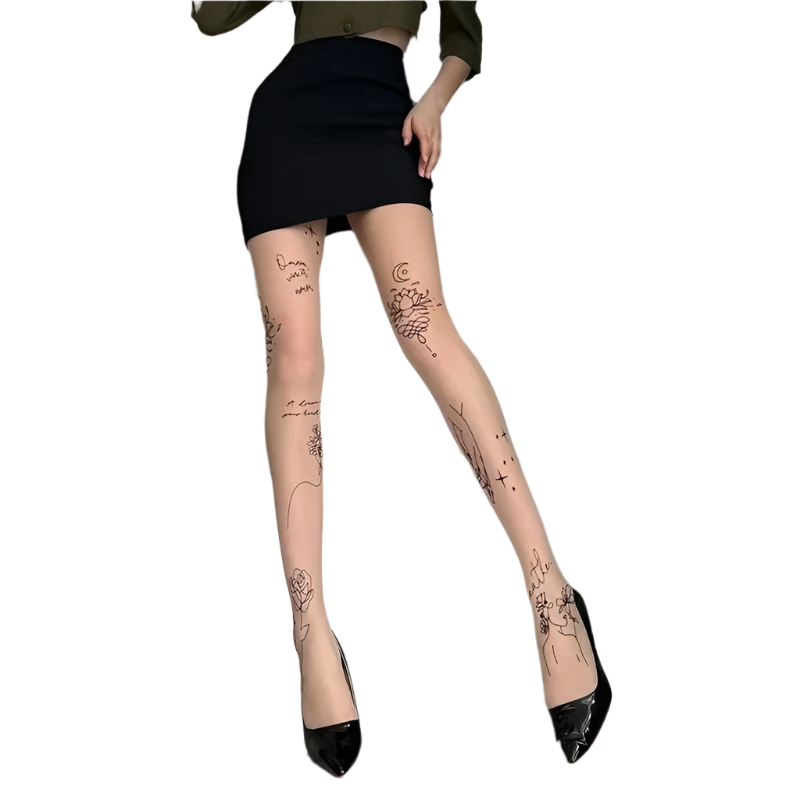 Tattoo-Inspired Patterned Tightz