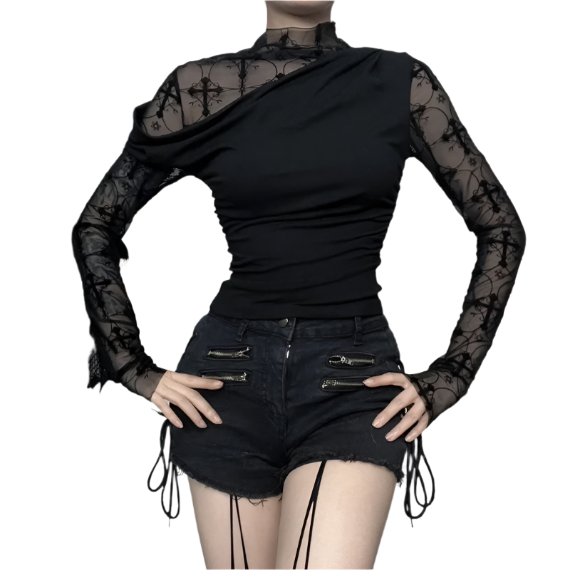 Mesh Top with Black Over Tee