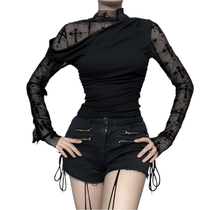 Mesh Top with Black Over Tee