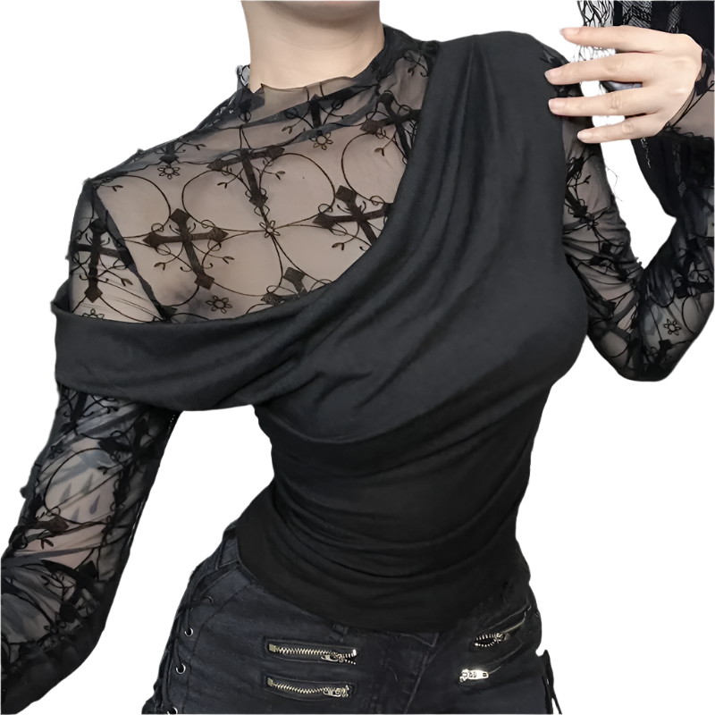 Mesh Top with Black Over Tee