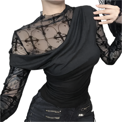 Mesh Top with Black Over Tee