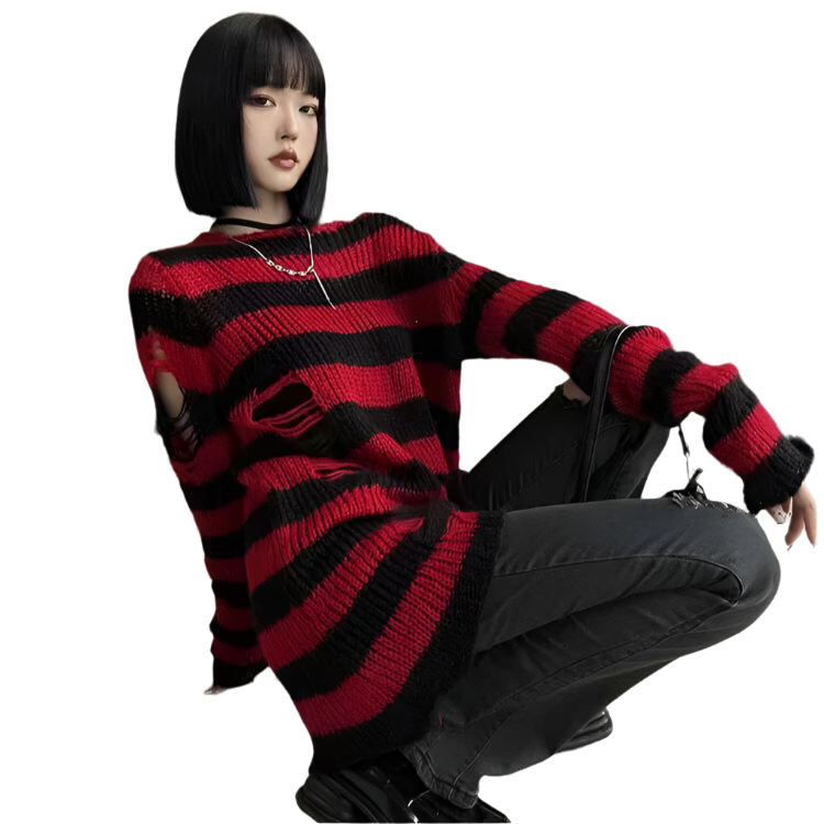 Multi Colour Long Length Distressed Jumperz