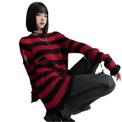 Multi Colour Long Length Distressed Jumperz