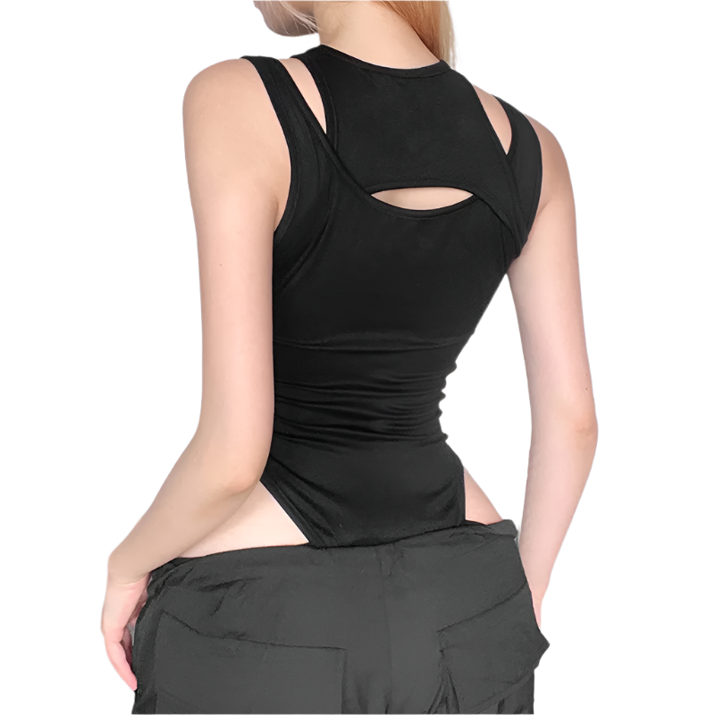 Irregular Cut Out Bodysuit