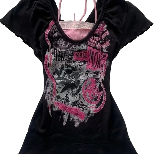 Retro Y2K Graphic Top