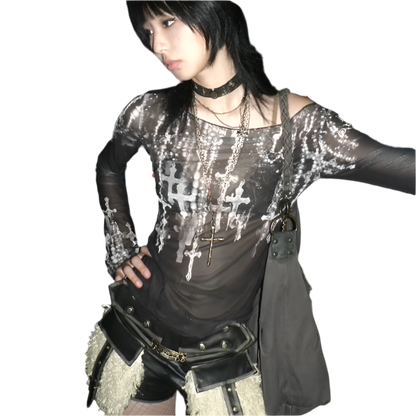 Mesh Top with Crossez