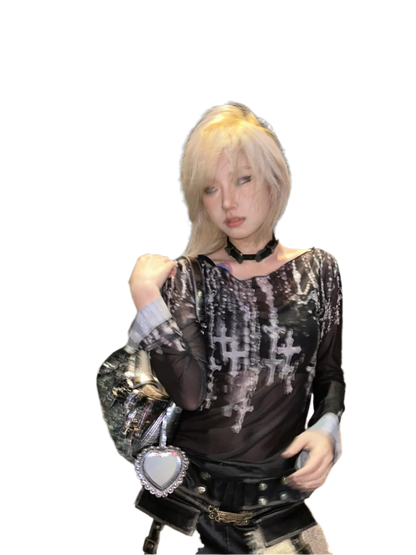 Mesh Top with Crossez