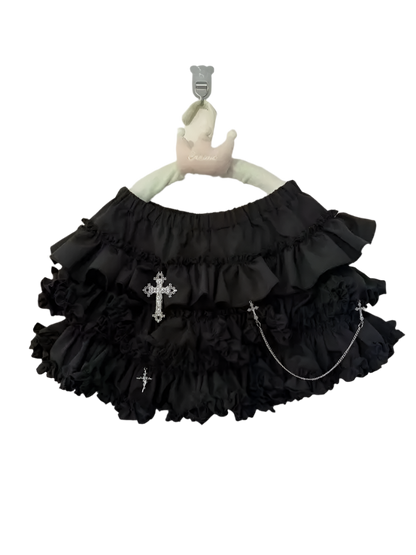Ruffled Skirt with Cross Detailz