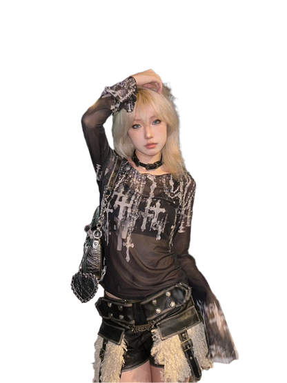 Mesh Top with Crossez
