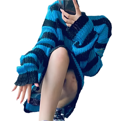 Multi Colour Long Length Distressed Jumperz