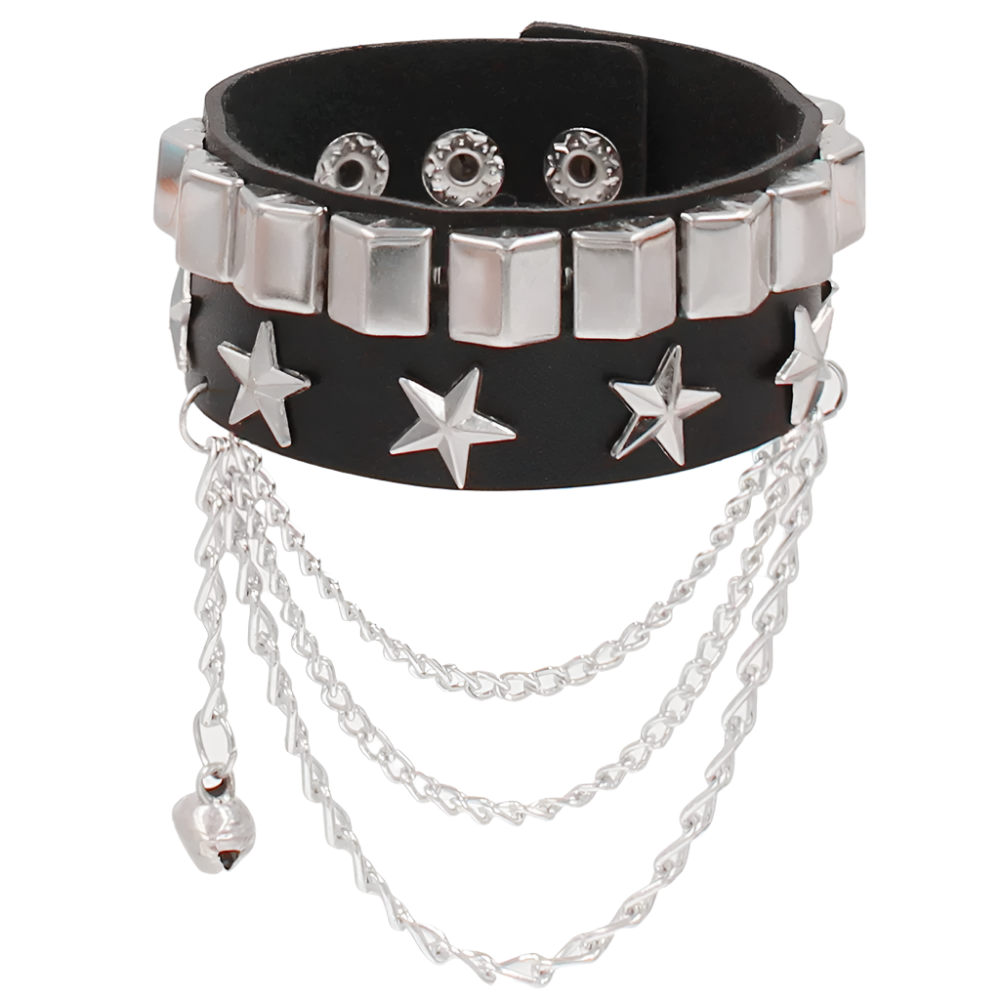 Leather Braceletz with Pendant + Chain Accessories