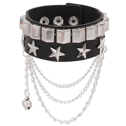 Leather Braceletz with Pendant + Chain Accessories