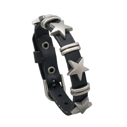 Leather Braceletz with Pendant + Chain Accessories