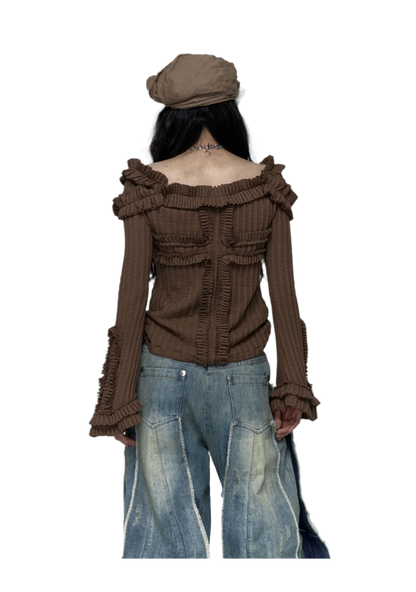 Off Shoulder Knitted Top