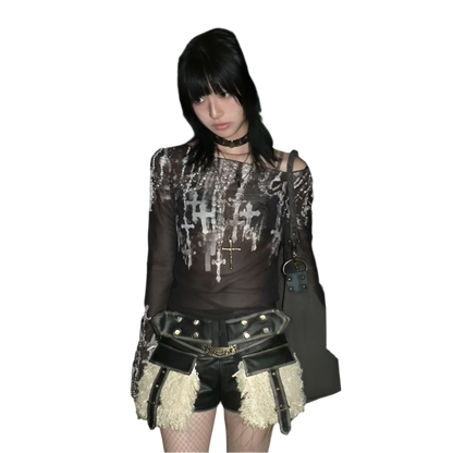 Mesh Top with Crossez