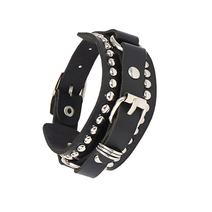 Leather Braceletz with Pendant + Chain Accessories