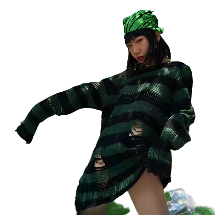 Multi Colour Long Length Distressed Jumperz