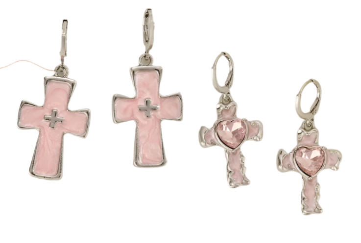 Pink & Black Earringz