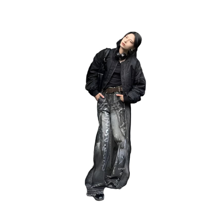 Washed Black Denim Jeanz