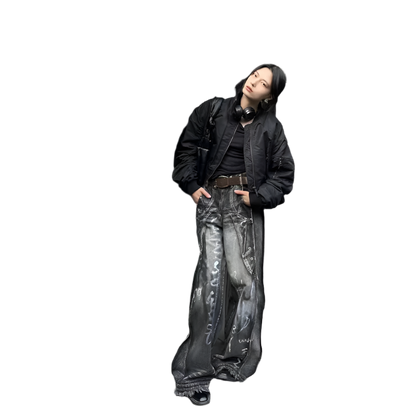 Washed Black Denim Jeanz