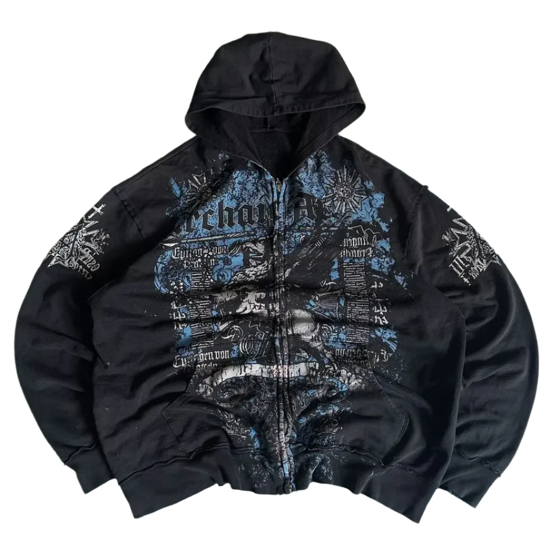 Afflicton Style Zip Up Hoodiez