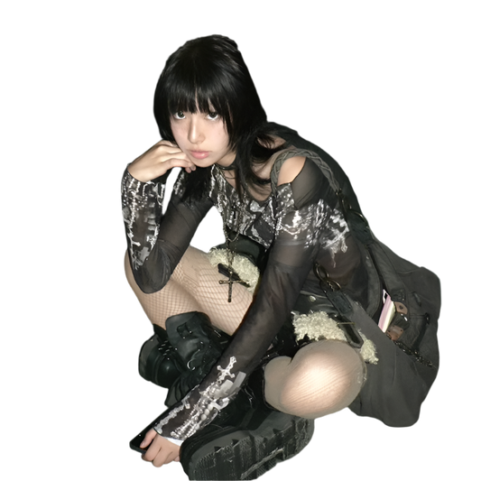 Mesh Top with Crossez