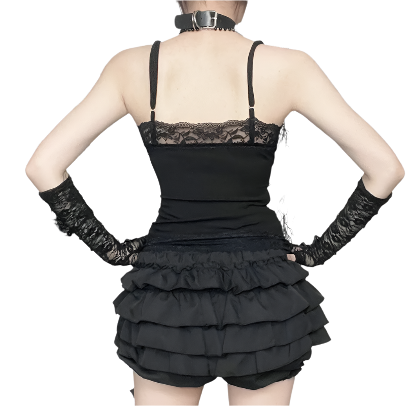 Skull Print Cami with Lace Trim