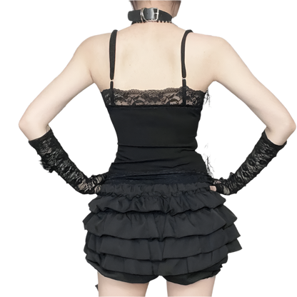 Skull Print Cami with Lace Trim