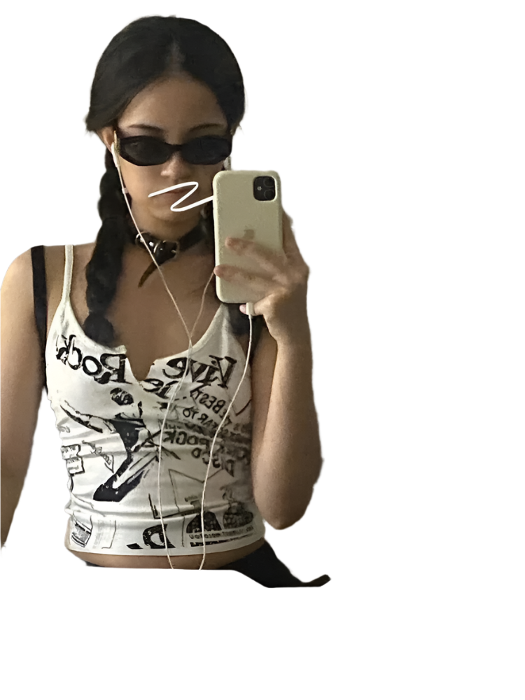 Print White Tank Top