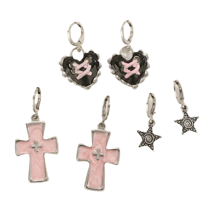 Pink & Black Earringz