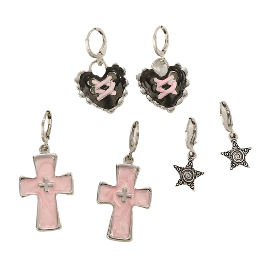 Pink & Black Earringz