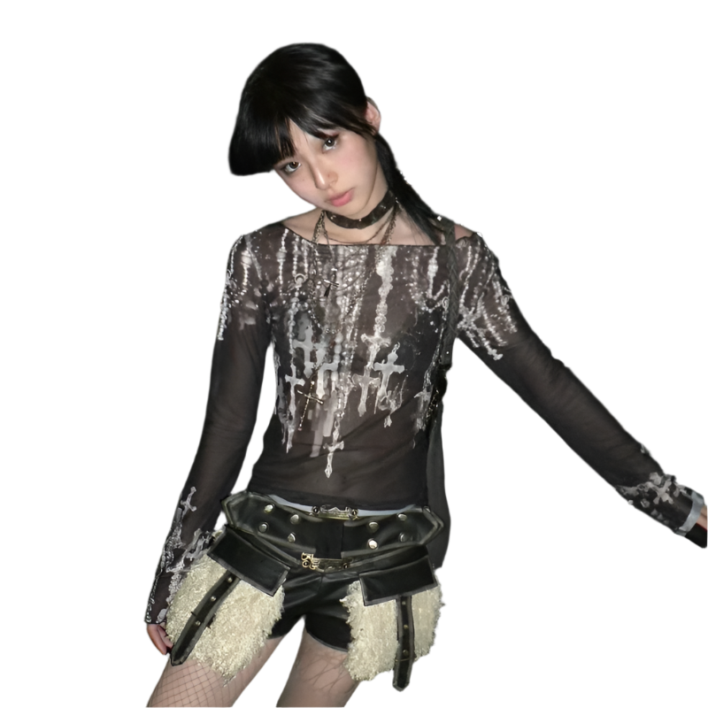 Mesh Top with Crossez