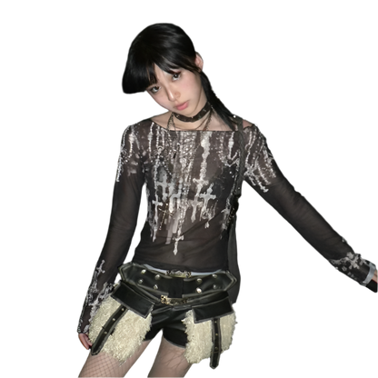 Mesh Top with Crossez