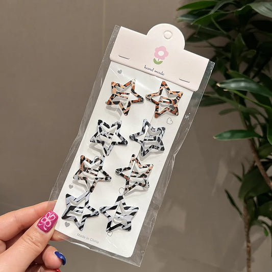 8pcs/set Animal Print Hair Clipz